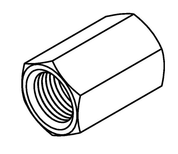 Female Tube Joiner - 7/16 x 24NS  Stainless Steel