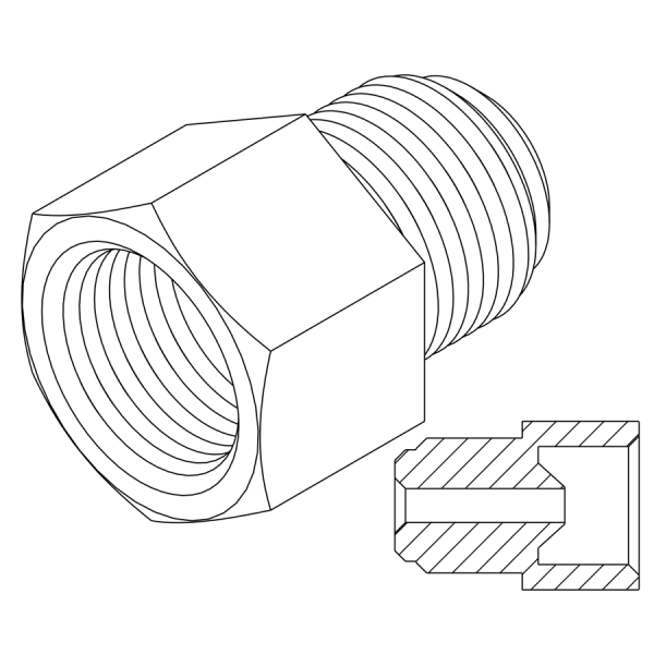 Thread Adaptor 1/2 x 20NF - 7/16 x 24NS