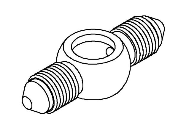 Banjo Adaptor 10mm Banjo to double No 3 JIC 3/8x24 - Image 2
