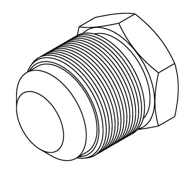 Weld On Fitting - 1-1/16 x 14NF - 3/4 Tube  Alum