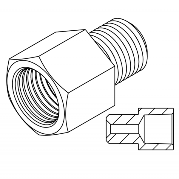Thread Adaptor  M10 x 1.5 - 1/8" x 27 NPT - Image 2