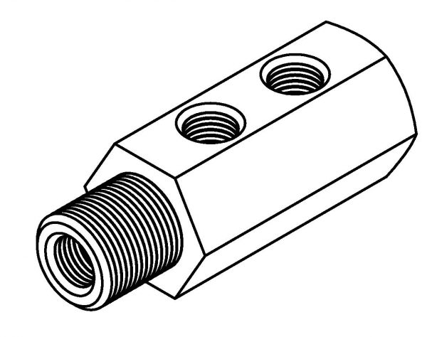 Fitting - 3/8 x 24NF x 4  Bulkhead Mount