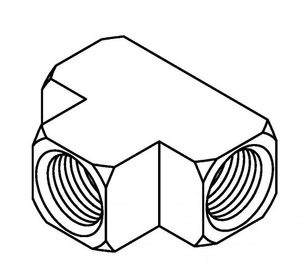 3 Way Tube Tee - 3/8 x 24NF