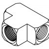 3 Way TubeTee -  2  3/8 x 24NF   1/8 NPT