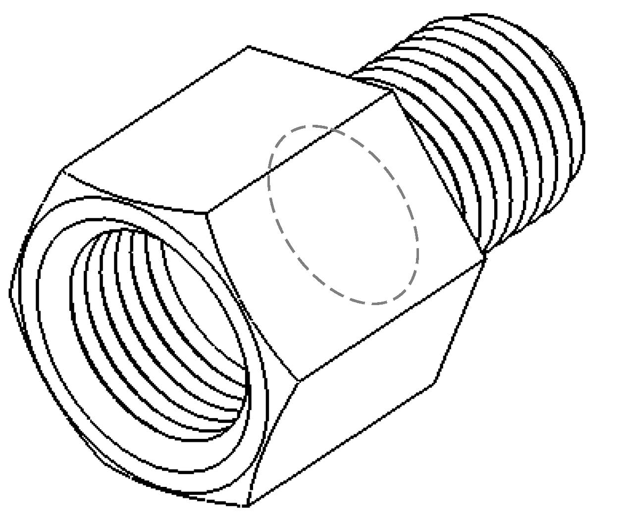 Brake Line Thread Adapter - Male 1/8" NPT To Female 3/8-24 Inverted Flare - Steel