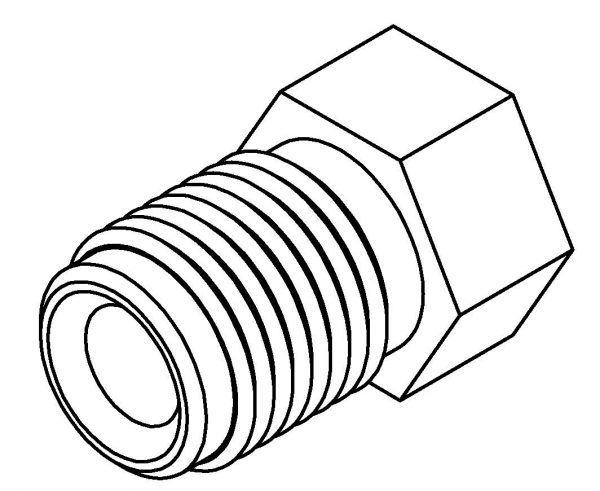 Brake Line Fitting Male Short M10 x 1mm 3/16
