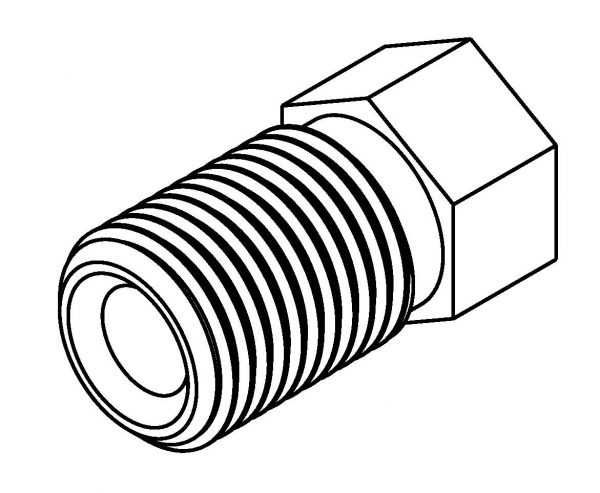 Brake Line Fitting Male  M10 x 1mm 3/16 Long Thread
