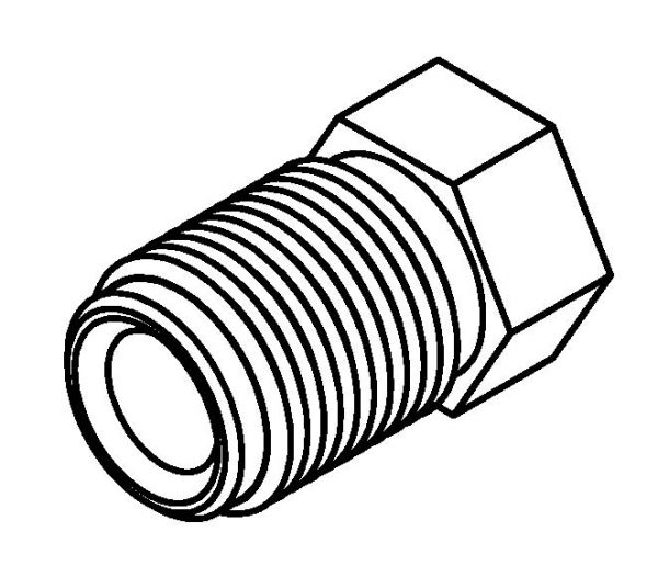 Brake Line Fitting Male  M12 x 1mm 1/4
