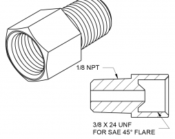 IMAGE OF BQ48 1/8 NPT TO 3/8 24 THREAD ADAPTER