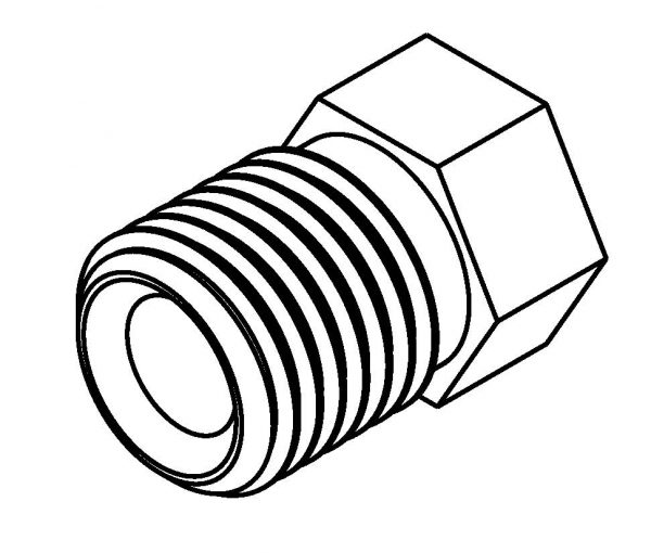 Brake Line Fitting Male  Short 3/8 x 24NF 3/16