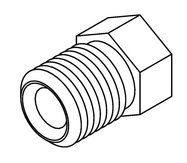 Brake Line Fitting Male  Short 3/8 x 24NF 3/16 Stainless Steel