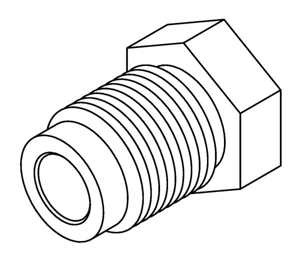 Brake Line Fitting Male  M12 x 1.0mm 1/4 DIN
