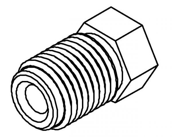 Brake Line Fitting Male  M12 x 1mm 3/16