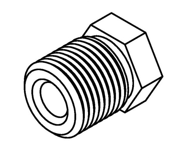 Brake Line Fitting Male  9/16 x 18NF 1/4