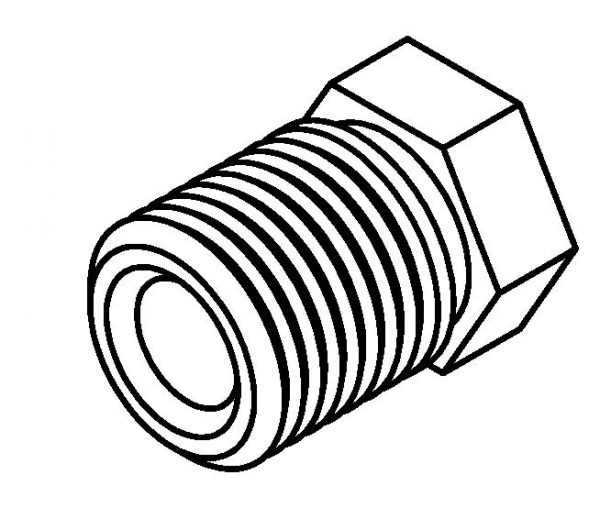 Brake Line Fitting Male  1/2 x 20NF 1/4