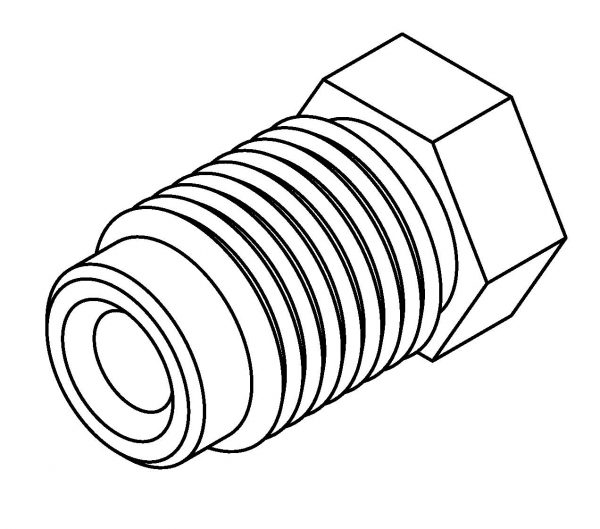 Brake Line Fitting Male  M12 x 1.25mm 3/16