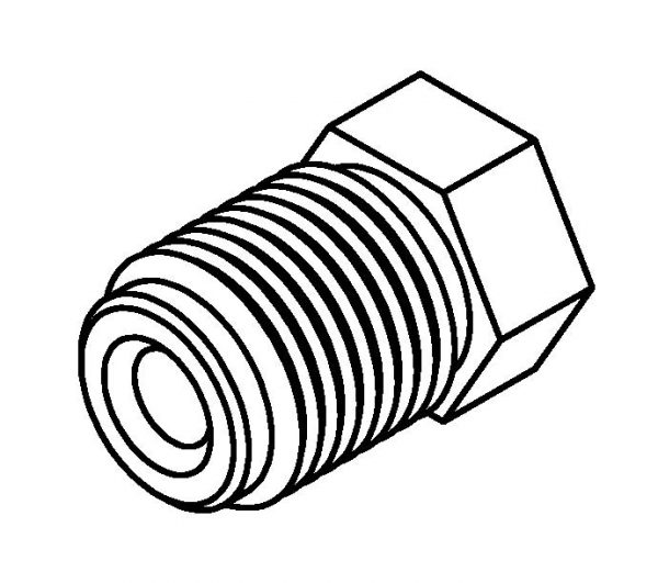 Brake Line Fitting Male  M13 x 1mm 3/16