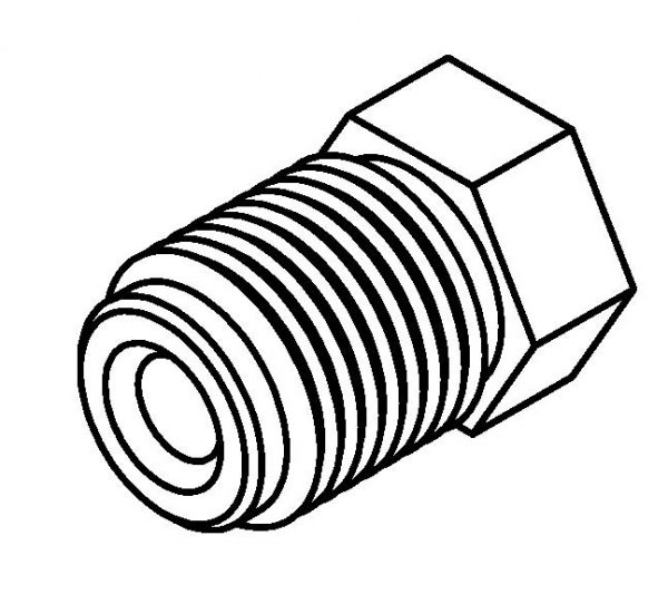 Brake Line Fitting Male  M13 x 1.25mm 3/16
