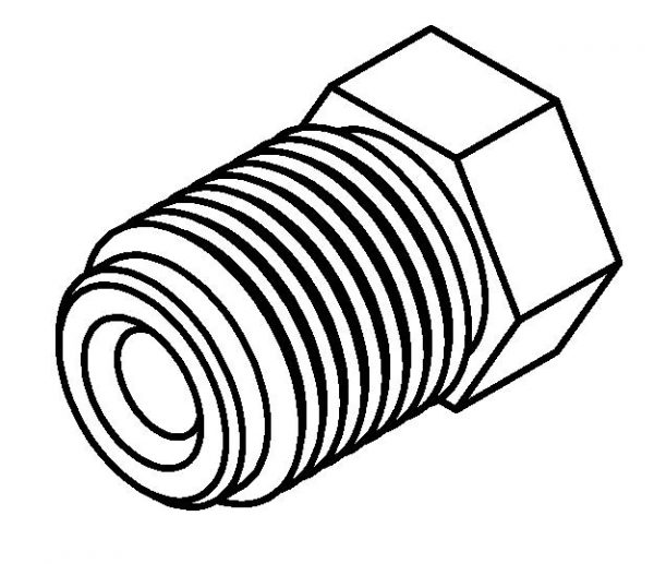 Brake Line Fitting Male  M13 x 1.5mm 3/16