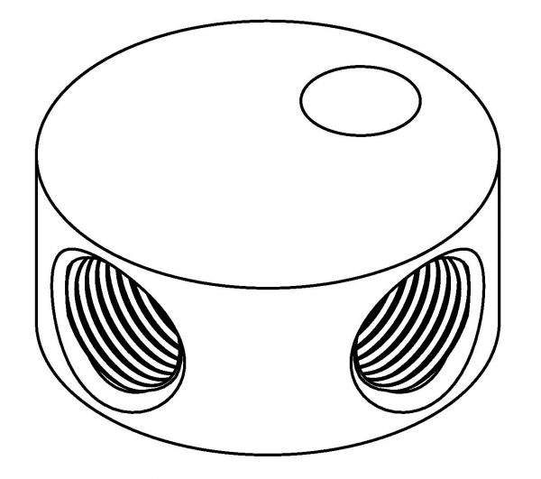 3 Way Tube Tee - 7/16 x 24NS - 3/8